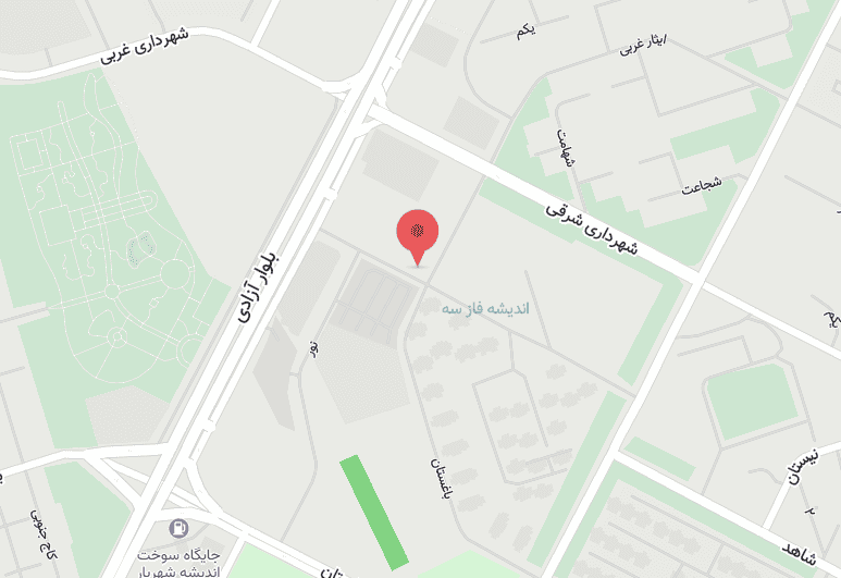 موقعیت دبیرستان دانش روی نقشه — فاز ۳ اندیشه